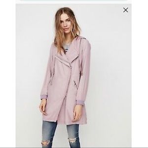 Express Purple Lilac Parka Asymetrical Zip Jacket